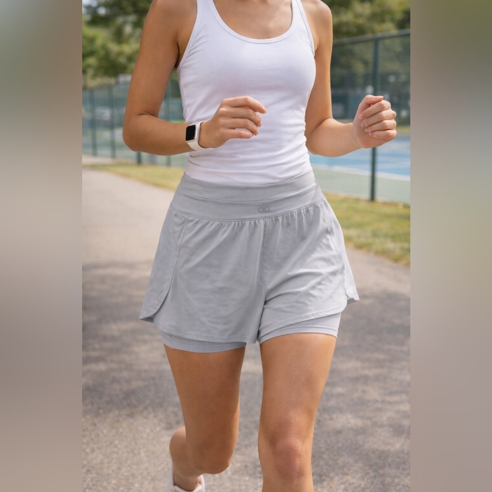 Calia Gray Athletic Skort Medium | Built-In Shorts Activewear Tennis Skirt